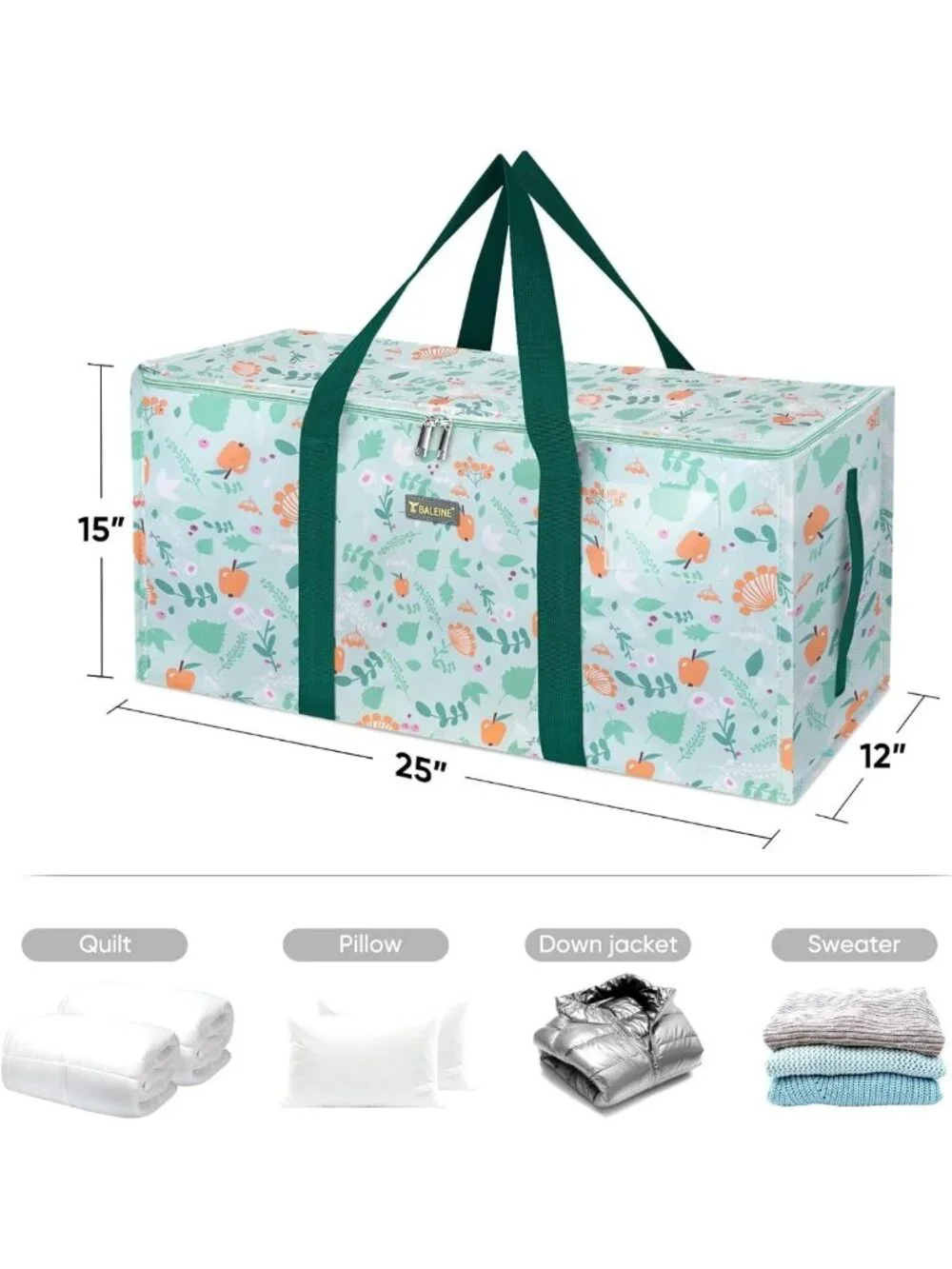 Extra Large Heavy-Duty Storage Tote with Zippers & Handles - Ideal for Laundry